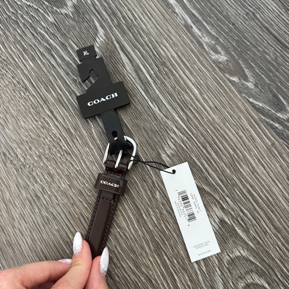 Coach chocolate brown 18mm leather belt - Picture 9 of 10